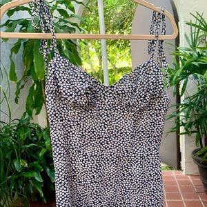 Navy floral mini dress